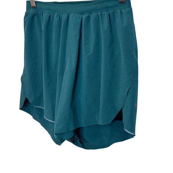 Lululemon Running Shorts Teal Perforated Zip Pocket Mens Size Small Running Gym - Picture 11 of 16